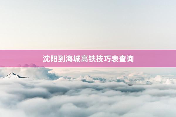 沈阳到海城高铁技巧表查询